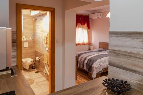 Ένα μπάνιο στο Hürkecz Apartmanház