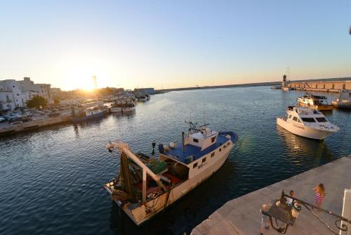 a boat is docked in a harbor with other boats at Il b&b di Alice in Monopoli