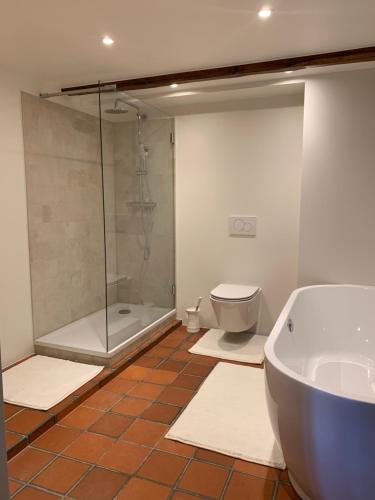 Koupelna v ubytování B&B Dageraad