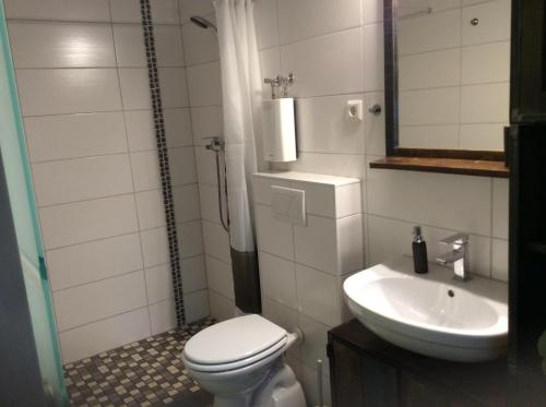 A bathroom at Ferienhaus Prieros