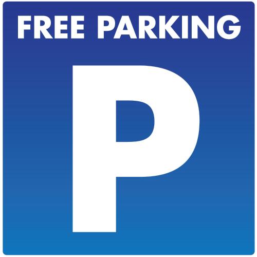a blue sign with the words free parking on it at BEACH & SUN MONCOFA in Moncófar