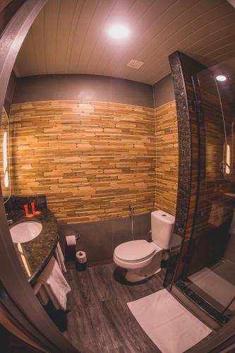 カルロス・バルボザにあるibis Carlos Barbosaのトイレと洗面台付きのバスルーム