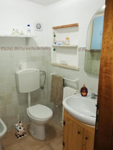 a bathroom with a toilet and a sink at Villetta 3 km dal mare in Castagneto Carducci