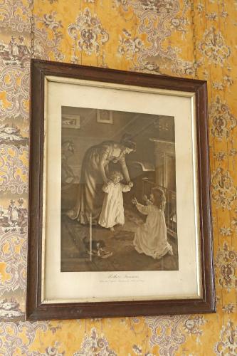 a framed painting of a woman and a child at Llangattock Park House in Crickhowell