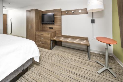 TV a/nebo společenská místnost v ubytování Holiday Inn Express Chicago Northwest-Vernon Hills by IHG