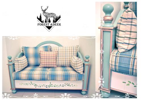 a picture of a toy chair with pillows on it at Forest Deer Black Tea Homestay in Tainan