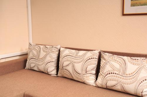 two pillows sitting on top of a couch at Zhayvir in Kyiv