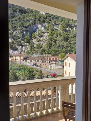 a balcony with a view of a mountain at Le Terrazze Sul Pollino B&B in Civita