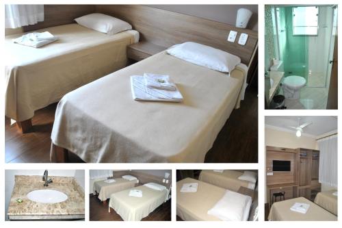 Łóżko lub łóżka w pokoju w obiekcie Pousada Alves