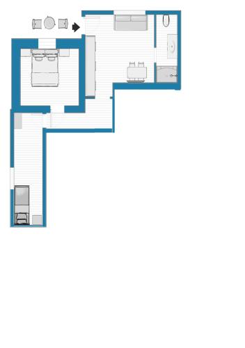 a floor plan of a house at Balfour sea view city center in Nahariyya