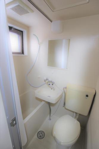 a bathroom with a toilet and a sink and a shower at Kyoto Yoshii House in Kyoto