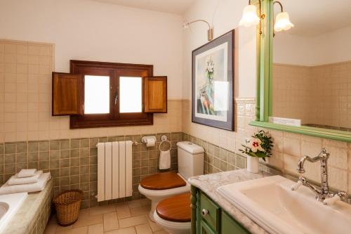 a bathroom with a toilet and a sink at can vinyeta in Sant Josep de Sa Talaia