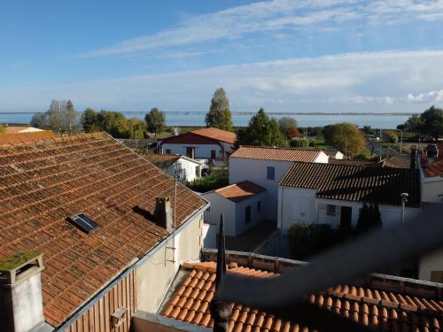 a view from the roof of a town at Hôtel Les Pins in Saint-Trojan-les-Bains