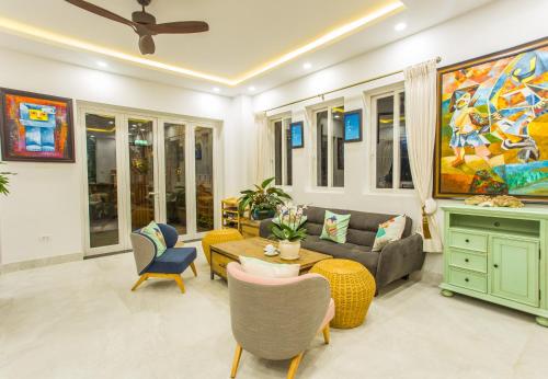 Zona de estar de Peach House