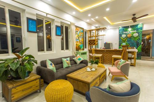Zona de estar de Peach House
