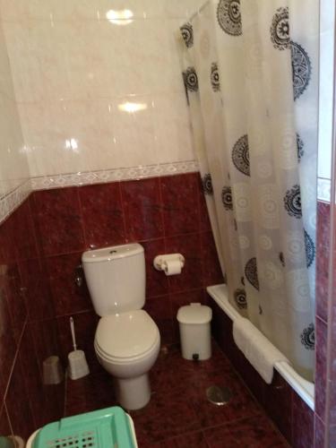 La salle de bains est pourvue de toilettes, d'une douche et d'une baignoire. dans l'établissement Apartamento puerto estaca 3, à Puerto de la Estaca