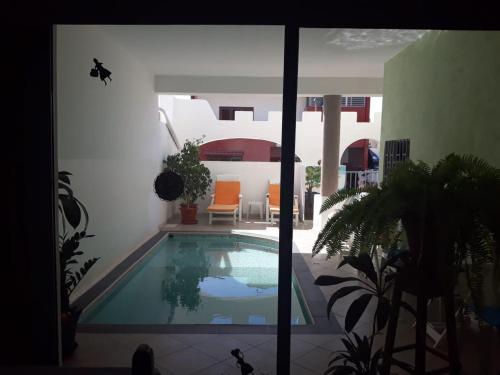 皮拉雅的住宿－Vivenda Viviani，庭院中带游泳池的房子