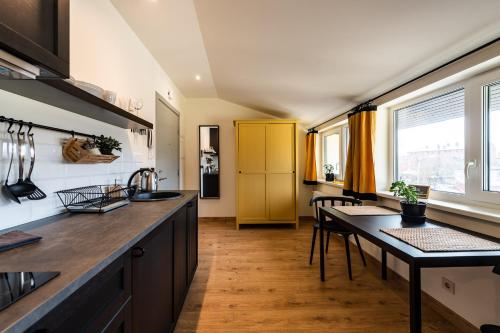 Кухня или мини-кухня в Liepaja Apartments
