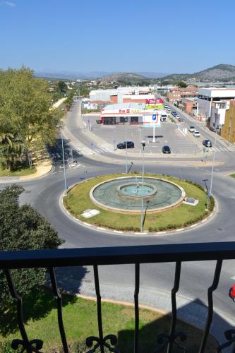 a view from a balcony of a parking lot at Gran Hotel Toledo in Onda