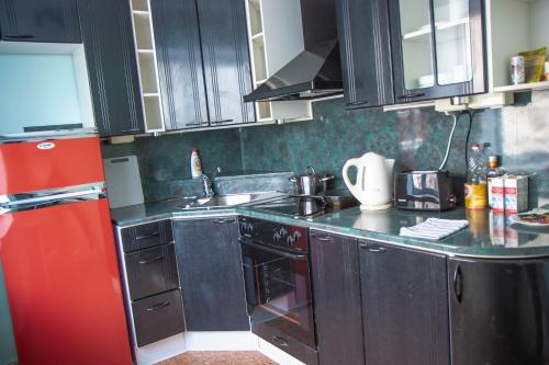 Kuchyň nebo kuchyňský kout v ubytování Pirni apartment