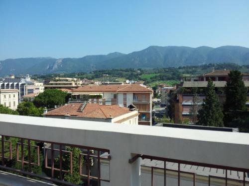 a view of the city from the balcony of a building at Hotel Valentino in Terni