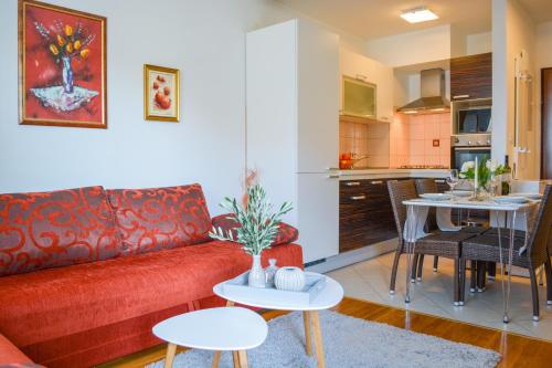Kuchyň nebo kuchyňský kout v ubytování Apartment Sopta