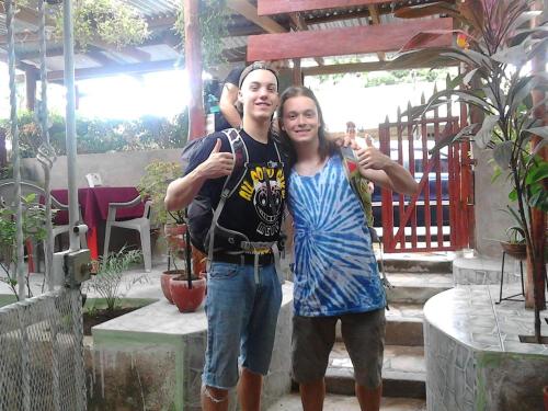 a man and a woman posing for a picture at Hostel Julieta in Rivas
