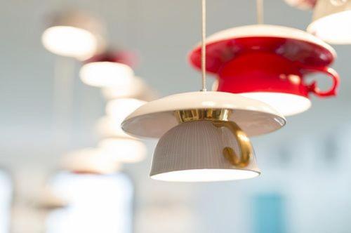 a santa hat hanging from a light fixture at Gut Vorbeck in Gneven