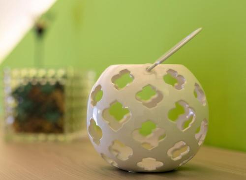 a polka dot object sitting on top of a table at Il Sopracciglio Suites - Green Suite in Cassino