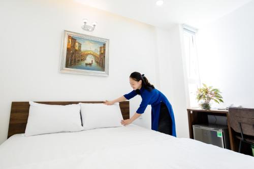 Aladdin Hotelにあるベッド