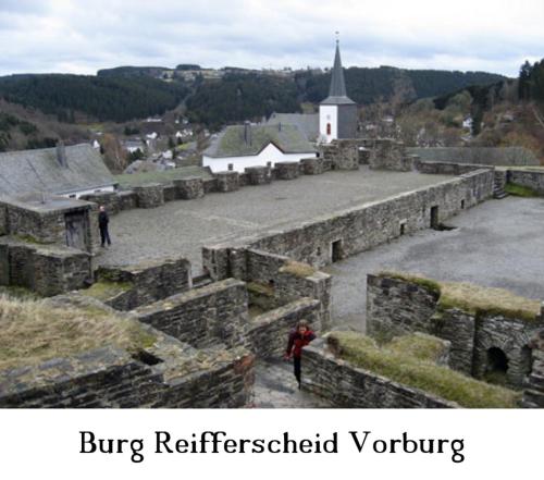 a person standing on the top of a castle at Ferienwohnung Gross B in Schleiden