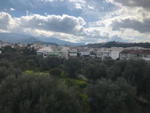 widok na miasto z budynkami i drzewami w obiekcie BEST HOUSE, NIRVANA, PATRA w mieście Patras
