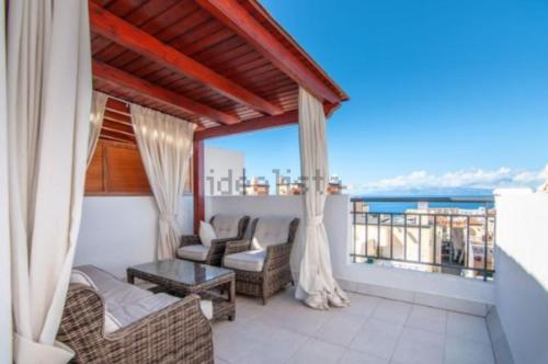 Two bedroom duplex with pool and ocean view in Costa Adeje