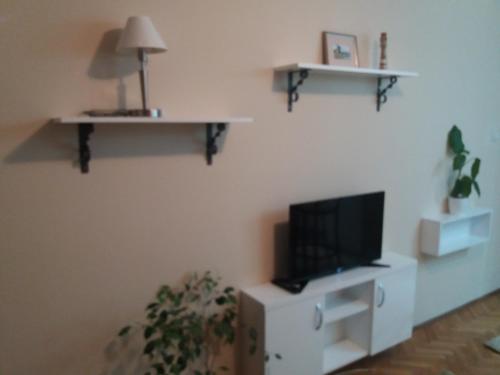 Televízia a/alebo spoločenská miestnosť v ubytovaní Studio Nina