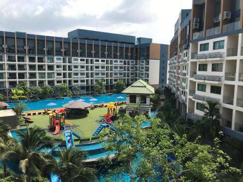 an aerial view of a water park at a resort at Laguna Beach Resort 2 in Jomtien Beach