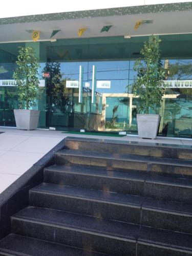 a set of stairs in front of a building at Hotel Litoral Fortaleza in Fortaleza