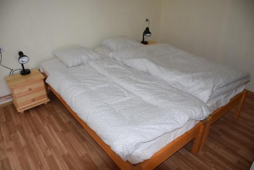 Postel nebo postele na pokoji v ubytování Apartmány Kvasejovice
