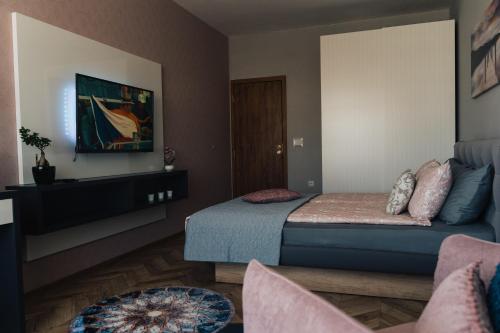 Postel nebo postele na pokoji v ubytování Apartment K