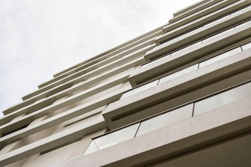 a close up of the side of a building at Aizarker in La Plata