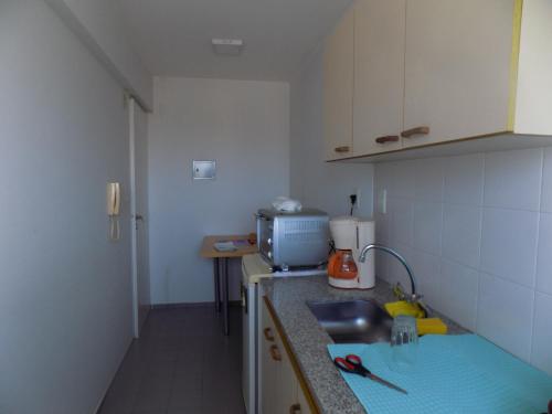 een keuken met een spoelbak en een aanrechtblad bij Gaurez in Buenos Aires