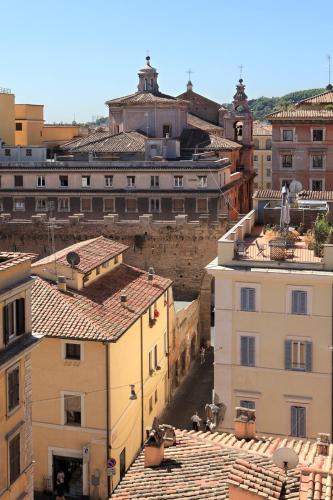 Uma vista geral de Roma ou a vista da cidade a partir do hotel