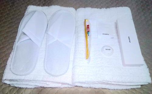 a pen sitting on top of a white towel at MS Residence Building in Lucban