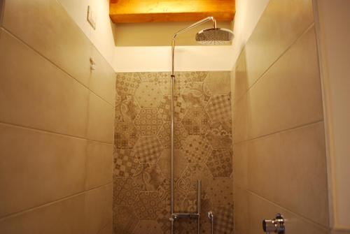 a bathroom with a shower with a shower head at Agriturismo il Rovere in Lonato del Garda