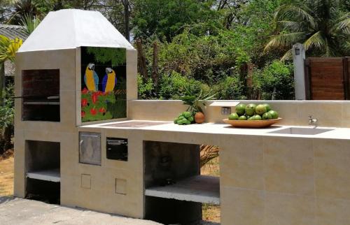 Jardín al aire libre en Casa de Playa Laguito Shangai