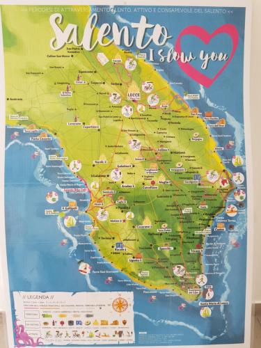 a map of the united states of america at B&B Casa di Anita in Arnesano