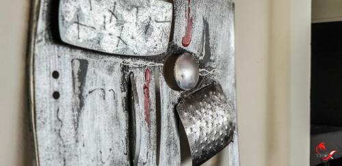 a close up of a door with a door knob at Villa Fleur d'O in Le Robert