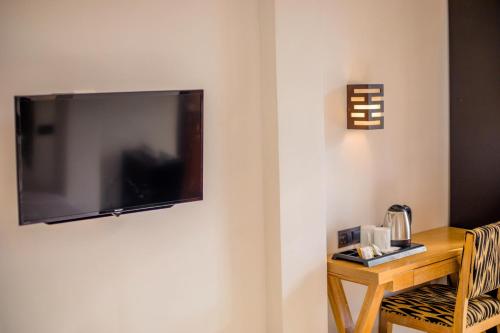 En tv och/eller ett underhållningssystem på Huddle