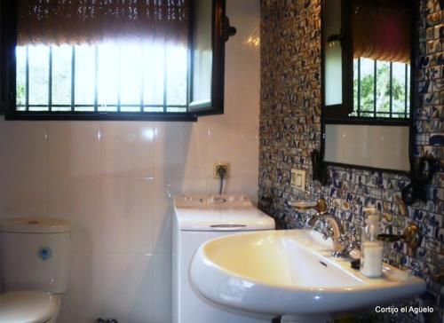 ein Bad mit einem Waschbecken und einem WC in der Unterkunft Alojamiento rural El Agüelo in Huelma
