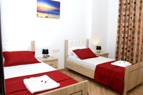 Ένα ή περισσότερα κρεβάτια σε δωμάτιο στο Apartment Panorama