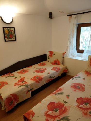 a bedroom with two beds and a window at Vitanova Guest House in Genchovtsi